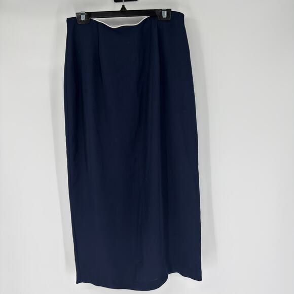 Worthington Vintage Navy & White Wrap Skirt - Size 14 Tall - Picture 4 of 6
